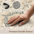 thumbnail image 6 of ODIKA 8'x10' Washable Area Rug Cream Beige Vintage Distressed Neutral Scroll Border Entryway for King Size Bedroom Under Bed, Master Suite, Non-Shedding, Easy Care, 6 of 7