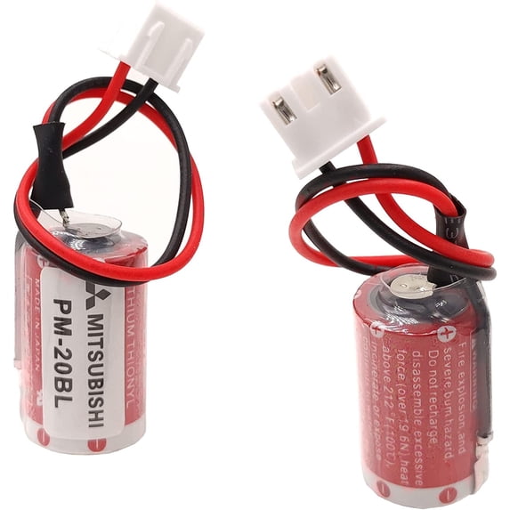 2PCS ER3 3.6V 1100mAh Battery with Plug for Mitsubishi PM-20BL F940 PLC Battery