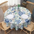 thumbnail image 3 of Pioneer Flower Round Tablecloth 60" X 60",Wrinkle Wipeable Table Cloth for Kitchen Dining Room Picnic Patio Party, 3 of 6