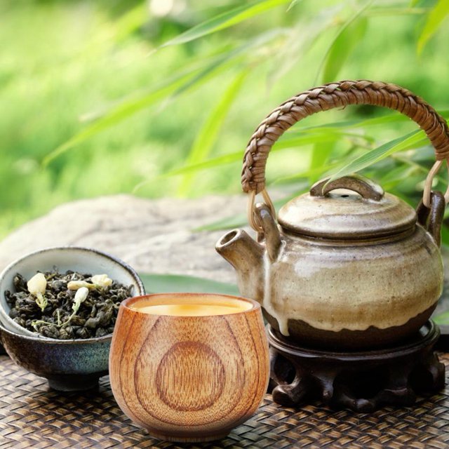 Taza de madera de azufaifa, taza de té verde hecha a mano de madera Natural para desayuno
