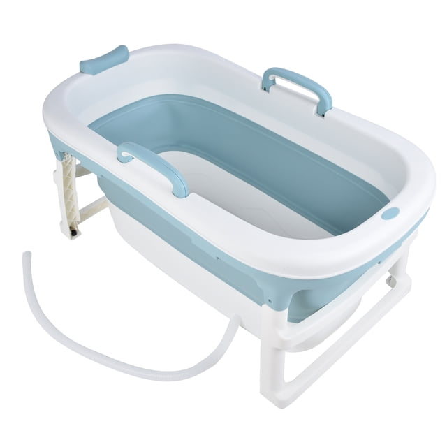Bañera para bebé, bañera portátil, azul, suave, plegable, rendimiento de primera