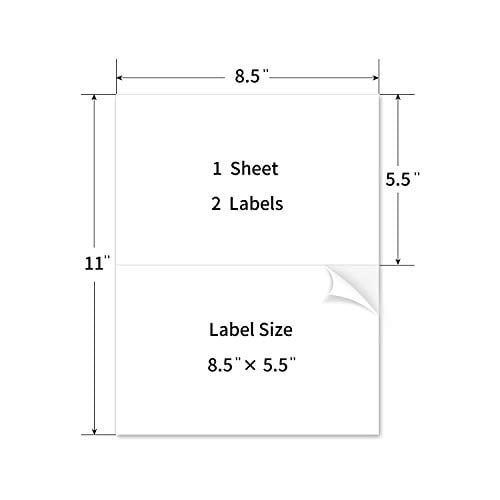 POLYSELLS Shipping Labels with Self Adhesive, 8.5 x 5.5 Inches 