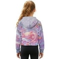 thumbnail image 2 of Xoenoiee Axolotl Strawberry Flower Print Girls Quarter Zip Hoodie Pullover Long Sleeve Shirts Half Zip Sweatshirt Casual Crop Top Trendy Clothes, 9-10 Years, 2 of 7