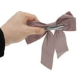 thumbnail image 4 of Unique Bargains 1 Pc Elegant Velour Bow Headpiece Hair Clips Light Pink, 4 of 5