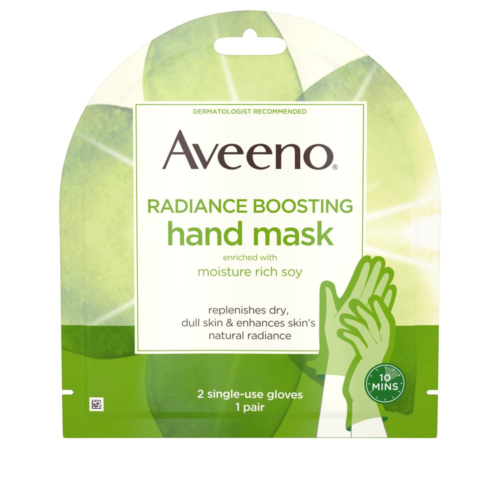 Aveeno Radiance Boosting Hand Mask with Soy, 1 Pair of Gloves