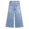 thumbnail image 2 of KIDSCOOL SPACE Girls Slim Fit Jeans,6T-14T Flash Chain Wide Leg Denim Pants Wide Leg Denim Pants,Light Blue,7-8 Years, 2 of 6