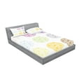 thumbnail image 2 of Ambesonne Colorful Fitted Sheet & Pillow Sham Set, Polka Dots and Rounds, Full, Multicolor, 2 of 2