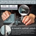 thumbnail image 2 of ORIGINAL ADJUSTABLE ROLLING KNIFE SHARPENER KIT: Adjustable Height, 30 Angle Options, 5 Removeable Whetstone Plates, Leather Strop with Travel Case - Kitchen Knife Sharpener, 2 of 3
