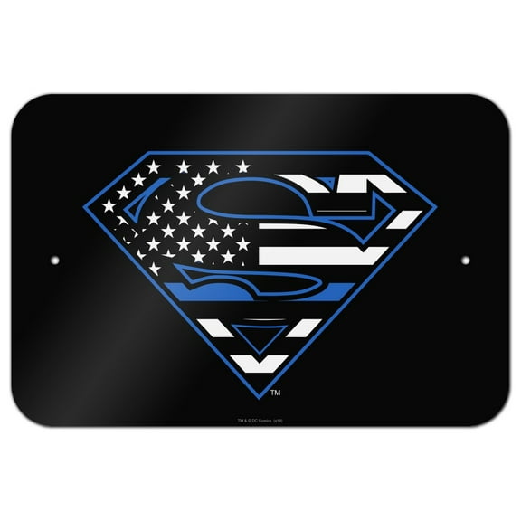Superman Thin Blue Line Flag Shield Logo Home Business Office Sign