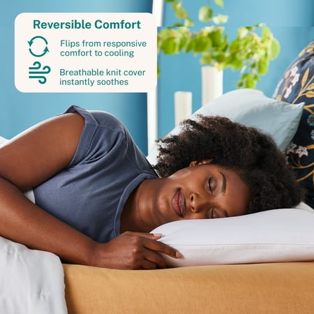 Sleep Innovations - Reversible Cooling Gel Memory Foam & Memory Foam Queen Pillow - White