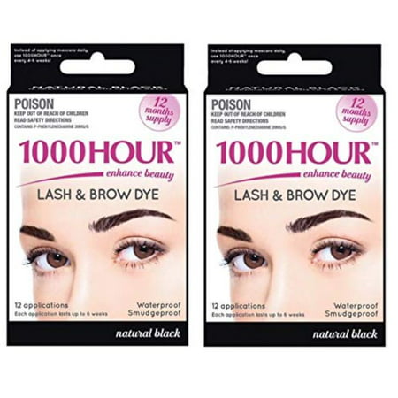 Combo Pack! 1000 Hour Eyelash & Brow Dye / Tint Kit Permanent Mascara (Black &