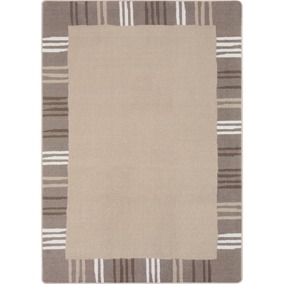 Joy Carpets Kid Essentials Seeing Stripes 7'8" x 10'9" Area Rug in Color Neutral
