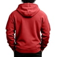 thumbnail image 4 of Delconic Mens Zip Up Hoodie Jacket Long Sleeve Drawstring Hood Sweatshirt with Multiple Zipper Pockets Casual Active Outerwear Red 3XL, 4 of 9