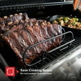 thumbnail image 4 of Nexgrill BBQ Rib Rack, Non-Stick Smoker Accessory for Outdoor Grilling & Cooking, Holds Up to 4 Racks of Ribs, Built-In Handles, Compatible with Grills, Smokers, and Ovens, Black - 530-0026, 4 of 6