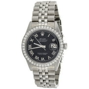 Rolex 36mm DateJust 1601 Mens Jubilee Black Roman Numeral Diamond Watch 1.90 CT. - PreOwned | Customized