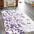 thumbnail image 2 of 3'x5' Area Rugs, Purple Leaves Indoor Outdoor Area Rug for Living Room Bedroom, Summer Botanical Washable Bathroom Rugs Kitchen Floor Carpet Mats Home Decor Aesthetic, 2 of 8