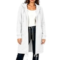 thumbnail image 6 of Women's Loose Fit Fleece Lined Winter Hooded Full Zip Long Sleeve Jacket Coat Casual Warm Outwear | CSEONE,White S, 6 of 8