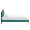 thumbnail image 4 of Modway Sunny Performance Velvet Twin Bed in Teal, 4 of 10