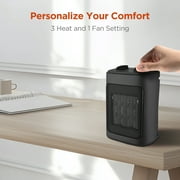 Mainstays 1500W Ceramic Fan-Force Electric Space Heater, Black, New