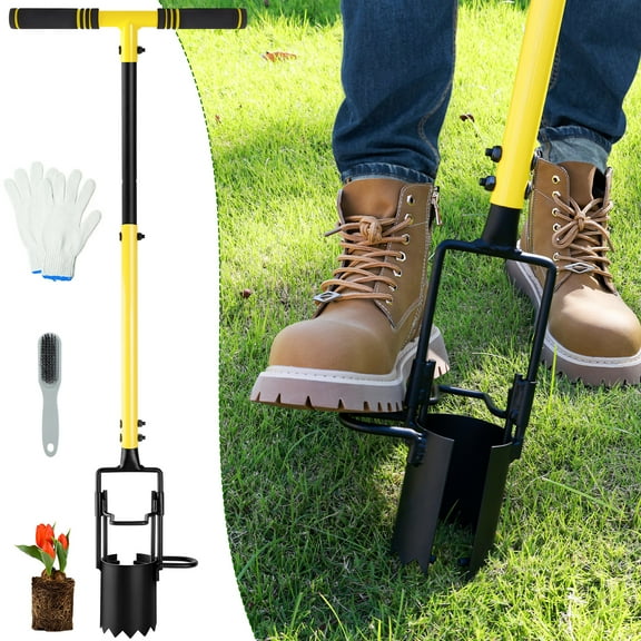 Remiawy Bulb Planter Tool Long Handle, Hand Bulb Planter Digger with Comfortable Grip Handle, Garden Transplanter for Tulip and Daffodils