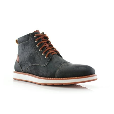 

Ferro Aldo Birt MFA506027 Black Color Men s Lace-up Mid Top and Classic Detailing With Dual Colors Design High Top Boots for Everyday Wear