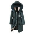 thumbnail image 3 of Elabch Winter Coats for Women Full Zip Fleece Coat Windproof Warm Fleece Lined Parkas Plus Size Faux Fur Snow Outwear Coat with Removable Hood Navy, M-6XL, 3 of 7