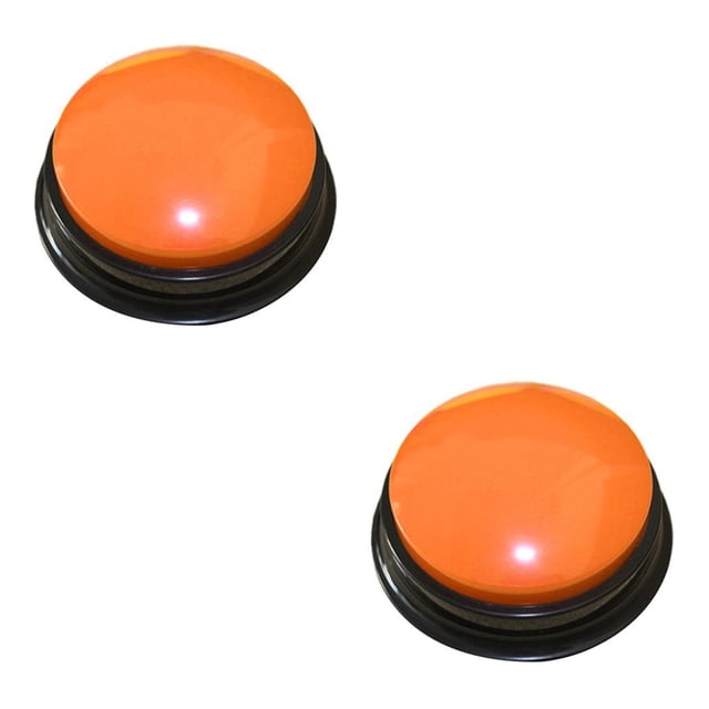 Vogacara Divertido botón parlante grabable respuesta zumbadores para fiesta Favor naranja 2piezas Naranja