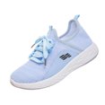 thumbnail image 2 of pwidon Women's Walking Sneakers Lightweight Lace Up Athletic Running Shoes Breathable Fly Knit Casual Sport Trainers Grey Black Blue 8, 2 of 6