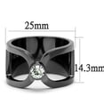 thumbnail image 2 of Luxe Jewelry Designs Men's Light Black IP Stainless Steel Solitaire Ring with Round Crystal, Size 8, 2 of 4