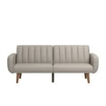 thumbnail image 4 of Weston Home Fosnavag Upholstered Convertible Futon Sofa Bed with USB, Light Grey Linen, 4 of 7