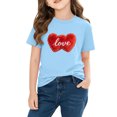 thumbnail image 4 of Nilvkv Girls Tee Shirts, Shirts for Girls, Sweet Print Short Sleeve Cotton Top Casual Summer Blue 9-10 Years, 4 of 8