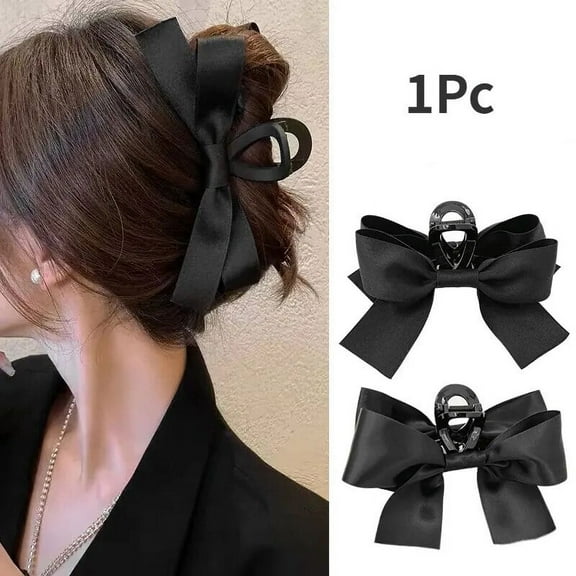 Black Big Bow Velvet Hair Claws Double Sided Bow-Knot Grabs Clip Korean Hairpins Satin Barrette Hair Clip Women Hair Accessories