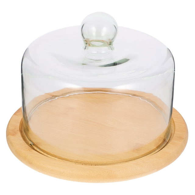 1 Pc Household Bread Plate Pastry Plate Convenient Snack Tray with Glass Cover