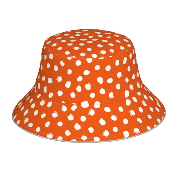 Balery Dots On Orange Background Sombreros para el sol para hombre y mujer, sombrero de pescador con UPF 50+