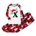 thumbnail image 3 of Odeerbi Christmas Pajamas for Family Holiday Long Sleeve Initial Name Family Christmas Pajamas Matching Sets Toddler Printed Home Wear Two-Piece Sleepwear Xmas Family Matching PJs Set Red, 3 of 7