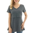 thumbnail image 4 of Bearsland Women's Maternity Short Sleeve Breastfeeding Nurding Tops T-Shirts 3-Pack, 4 of 6