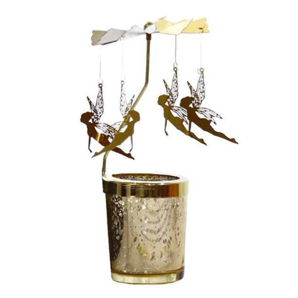 Candebro Giratorio de Luz de Té Giratorio de Navidad para Decoración de Duende Sunnimix Candelero giratorio