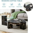 thumbnail image 4 of Sudica Detachable Double-decker Coffee Table,30" Round Tea Table with Black Faux Marble Base,Center Table for Living Room, 4 of 9