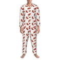 thumbnail image 3 of Uemuo Hand Drawn Watermelon Pattern 2-Piece Loungewear Set - Men’s Soft Sleepwear, Cozy Winter PJs, Comfy Sleep Set-Medium, 3 of 7