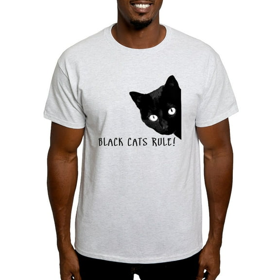 CafePress - Black Cats Rule Light T Shirt - Men's Classic Graphic T-Shirt