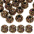 thumbnail image 1 of Uxcell 14mm Resin Rhinestone Clay Beads for Jewelry Making, 20 Pack, Black Gold, 1 of 7