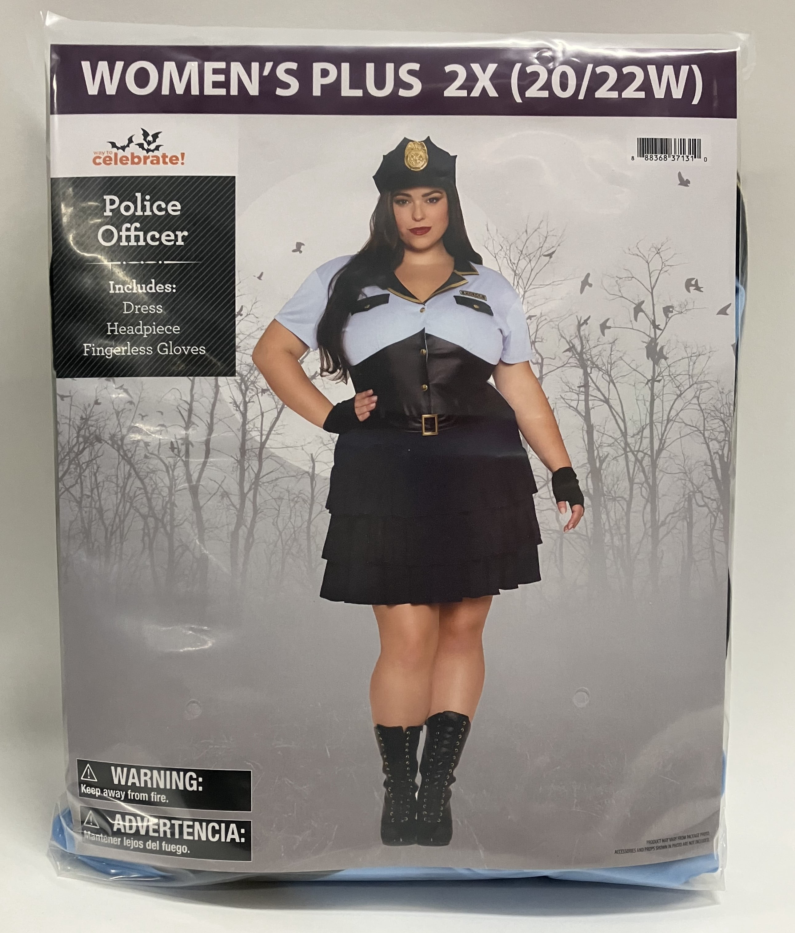 Police Officer Dress, Halloween Costume for Adults, Women's Size 2X (20/22W), by Way to Celebrate