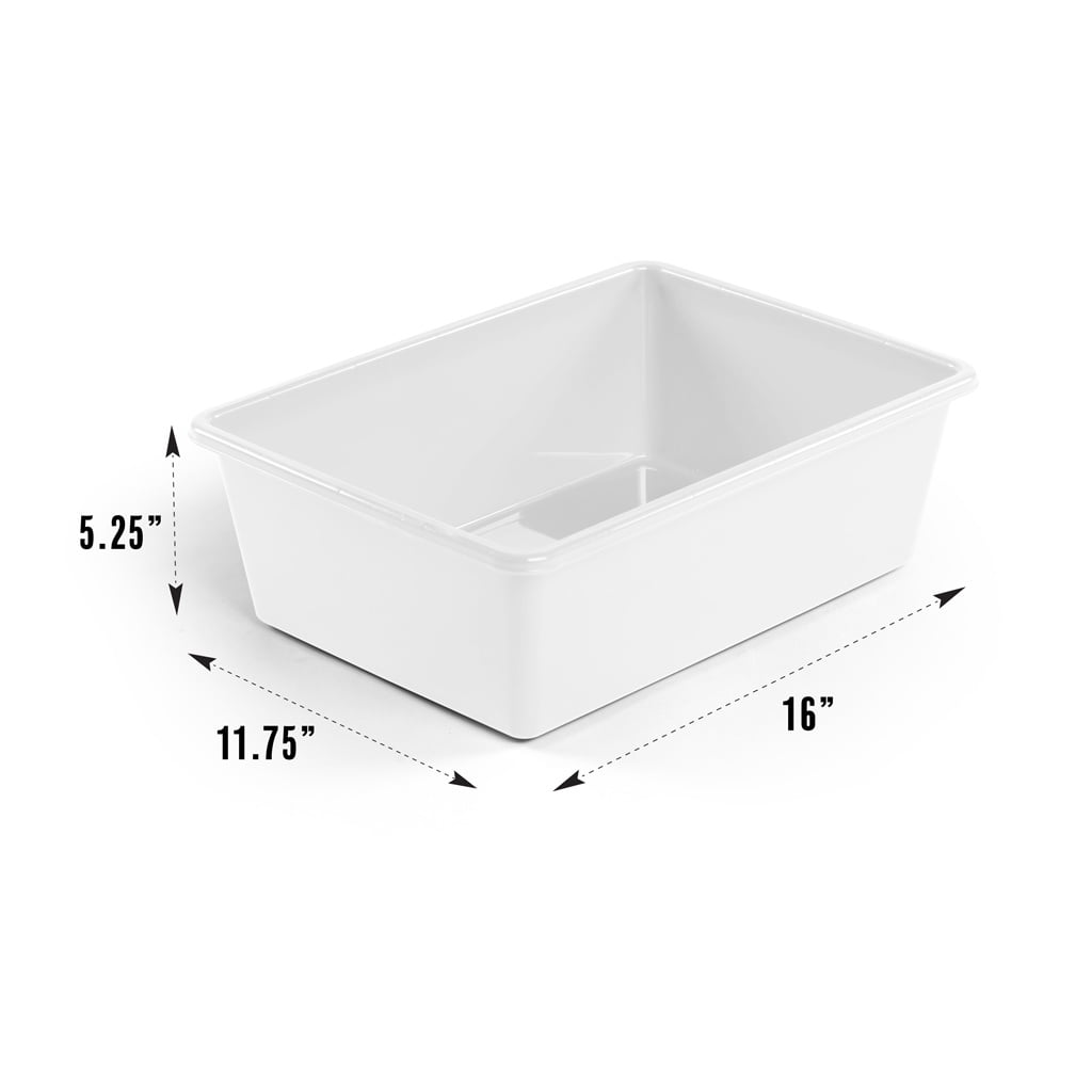 Humble Crew White Large Plastic Storage Bins, Set of 4