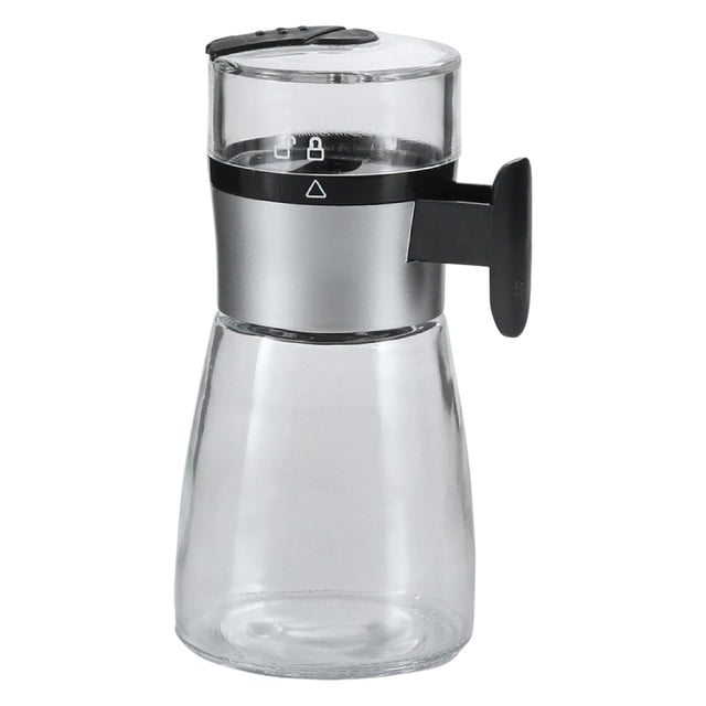 Seasoning Dispenser for Kitchen with Transparent Glass Body and Flower-Shaped Pour Spout Quantitative 5g Per -Proof Flip Cap - Base Versatile Container for and Condiments