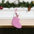 thumbnail image 4 of Kbndieu 2Pcs Pink Christmas Stockings with Initials, Super Soft White Plush Cuff Classic Monogrammed Knitted Christmas Stockings for Christmas Party Fireplace Family Hanging Stocking Decorations N, 4 of 5