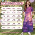thumbnail image 7 of Uourmeti Girls Casual Dresses Swing Purple Dragon Flower Printed Short Sleeve Loose Maxi Dresses for Birthday Party, Kindergarten, Daily Wear, Size 7-8 Years, 7 of 7