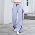 thumbnail image 4 of BRDFRL Women Y2k Vintage Track Pants Drawstring Low Waist Side Striped Sweatpants Straight Leg Loose Fit Joggers Gray XL, 4 of 7