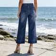 thumbnail image 5 of Zormilly Straight Leg Jeans for Women High Waisted Stretchy Wide Leg Denim Pants with Pockets Casual Cropped Jeans, S-2XL, 5 of 7