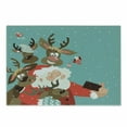 thumbnail image 1 of Santa Cutting Board, Father Xmas with Funny Face and Silly Reindeer Buddies Taking a Selfie Having Fun, Decorative Tempered Glass Cutting and Serving Board, Small Size, Multicolor, by Ambesonne, 1 of 1
