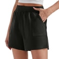 thumbnail image 2 of JoveMarine Athletic Shorts for Women, Running Shorts for Women Loose Solid - Versatile Outdoor Sports Workout Gym, Breathable Lightweight Quick-Dry Summer Activewear,Black L, 2 of 4